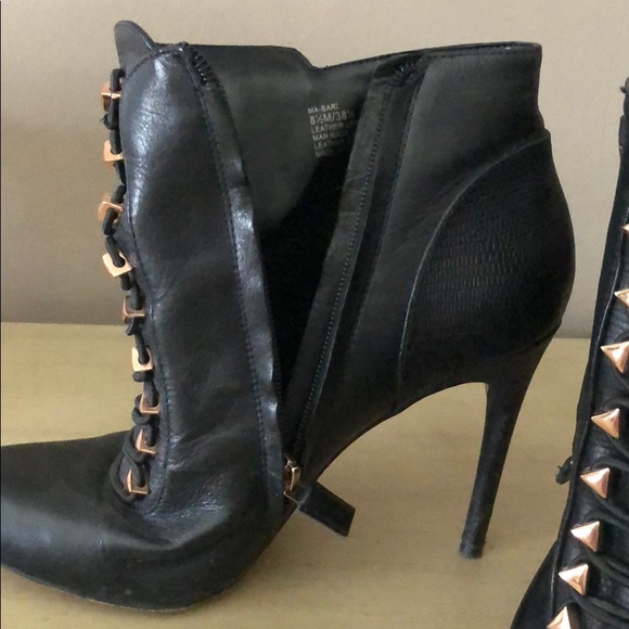 Bcbgmaxazria black leather rose gold boots 8.5 - Picture 3 of 7